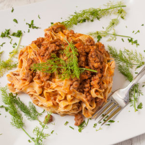 Tagliatelle al ragù di agnello